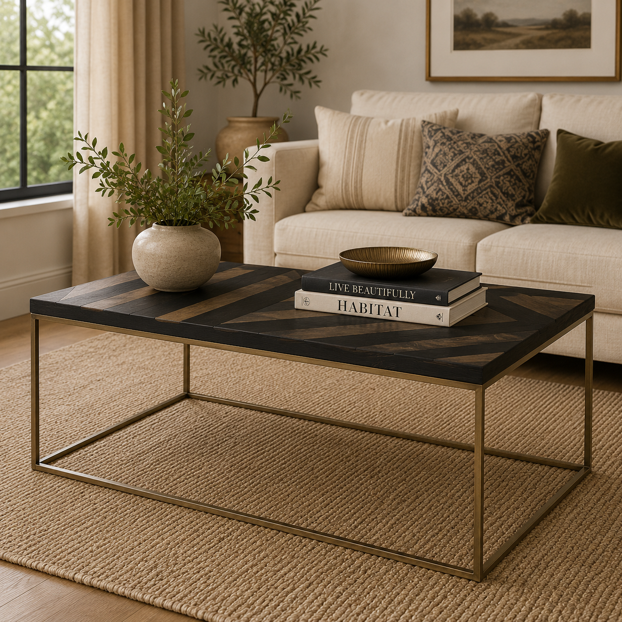 Aris Black And Gold Coffee Table
