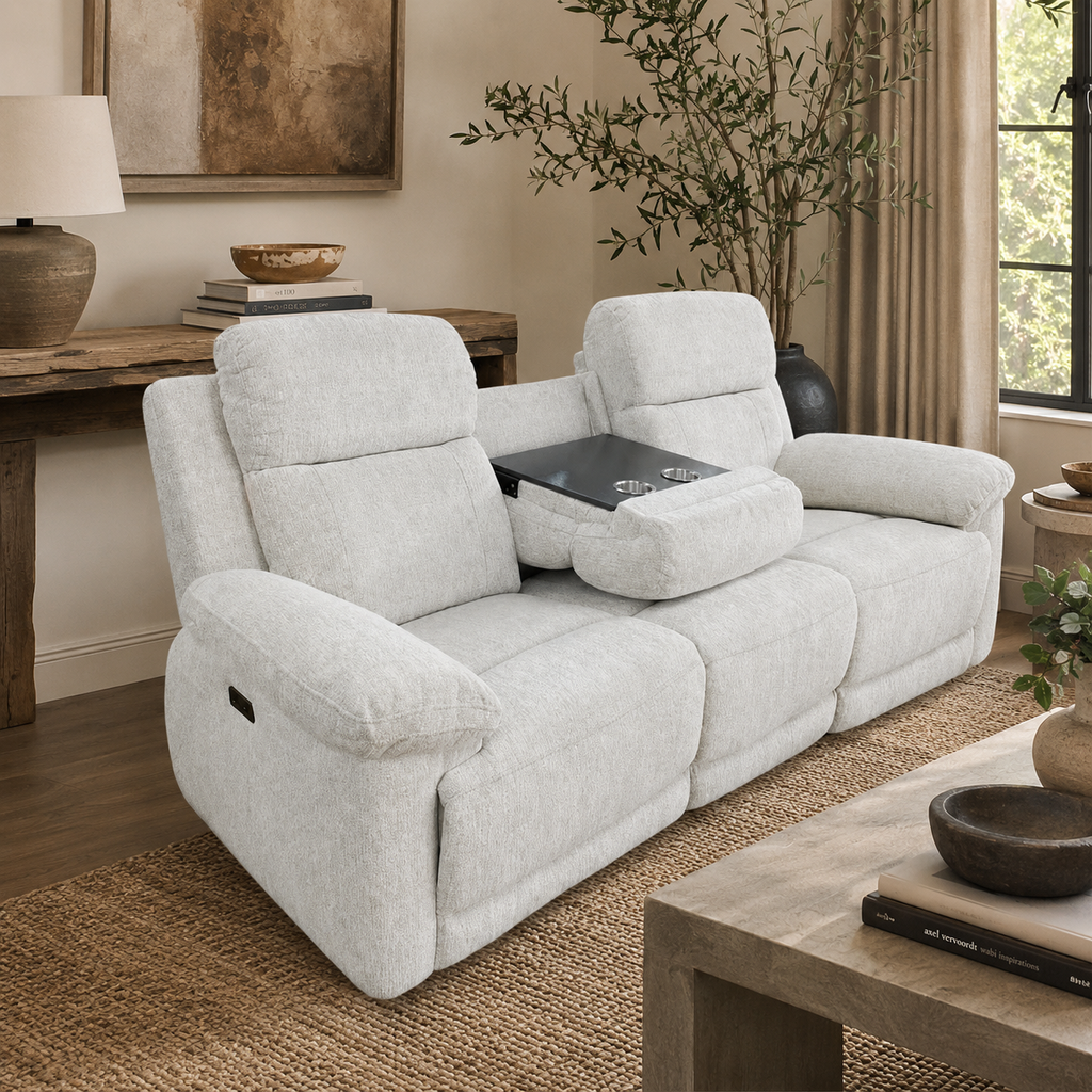 Owen Power Recliner Beige 3 Seater