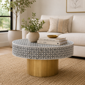 Fusion Round Coffee Table With Gold Base