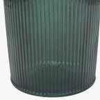Sea Green Recycled Glass Ribbed Vase Tall