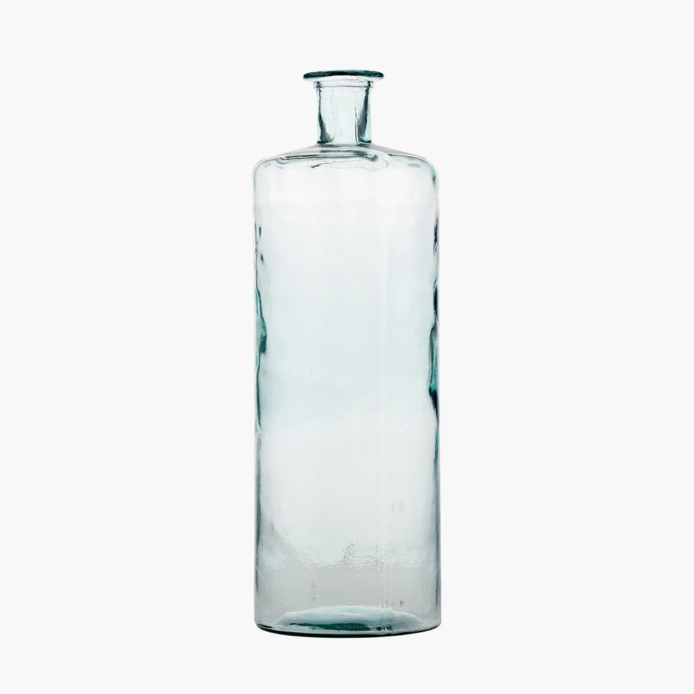 Clear Recycled Glass Tall Bottle Vase