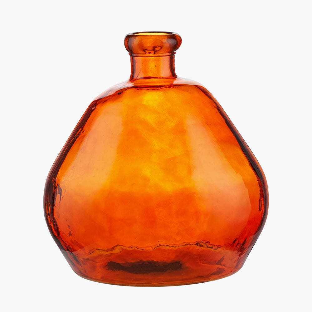 Orange Organic Shaped Recycled Glass Vase