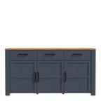 Bohol 3 Door 3 Drawer Sideboard in Riviera Oak/Navy