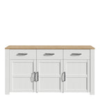 Bohol 3 Door 3 Drawer Sideboard in Riviera Oak/White