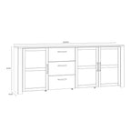 Bohol Large Sideboard 3 Door 3 Drawer in Riviera Oak/Navy