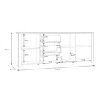 Bohol 3 Door 3 Drawer Large Sideboard in Riviera Oak/Grey Oak