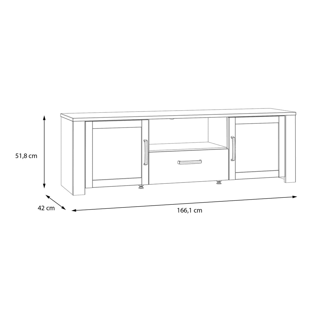 Bohol 2 Door 1 Drawer TV Unit  in Riviera Oak/Grey Oak