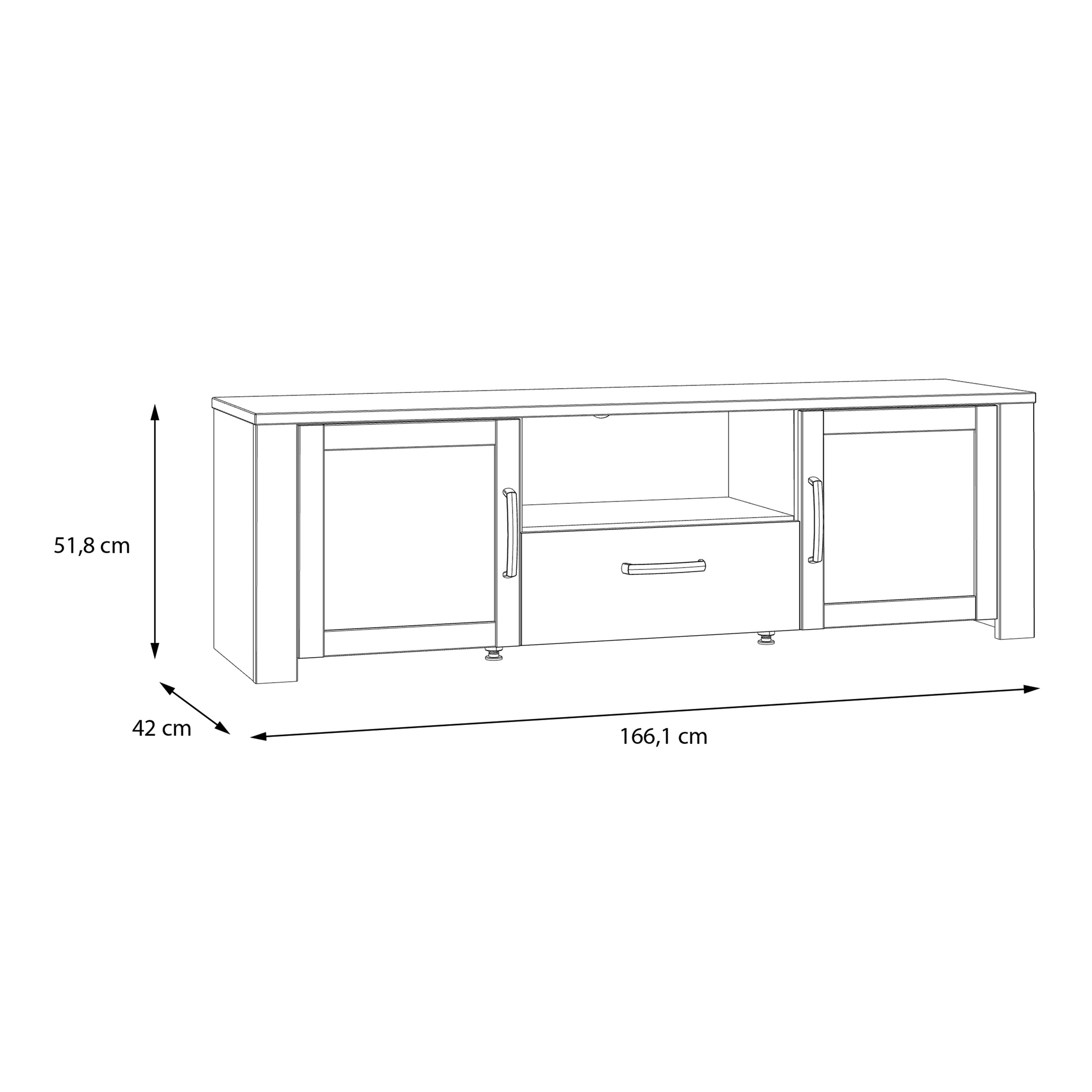 Bohol 2 Door 1 Drawer TV Unit  in Riviera Oak/Grey Oak