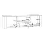 Bohol 2 Door 1 Drawer TV Unit in Riviera Oak/White