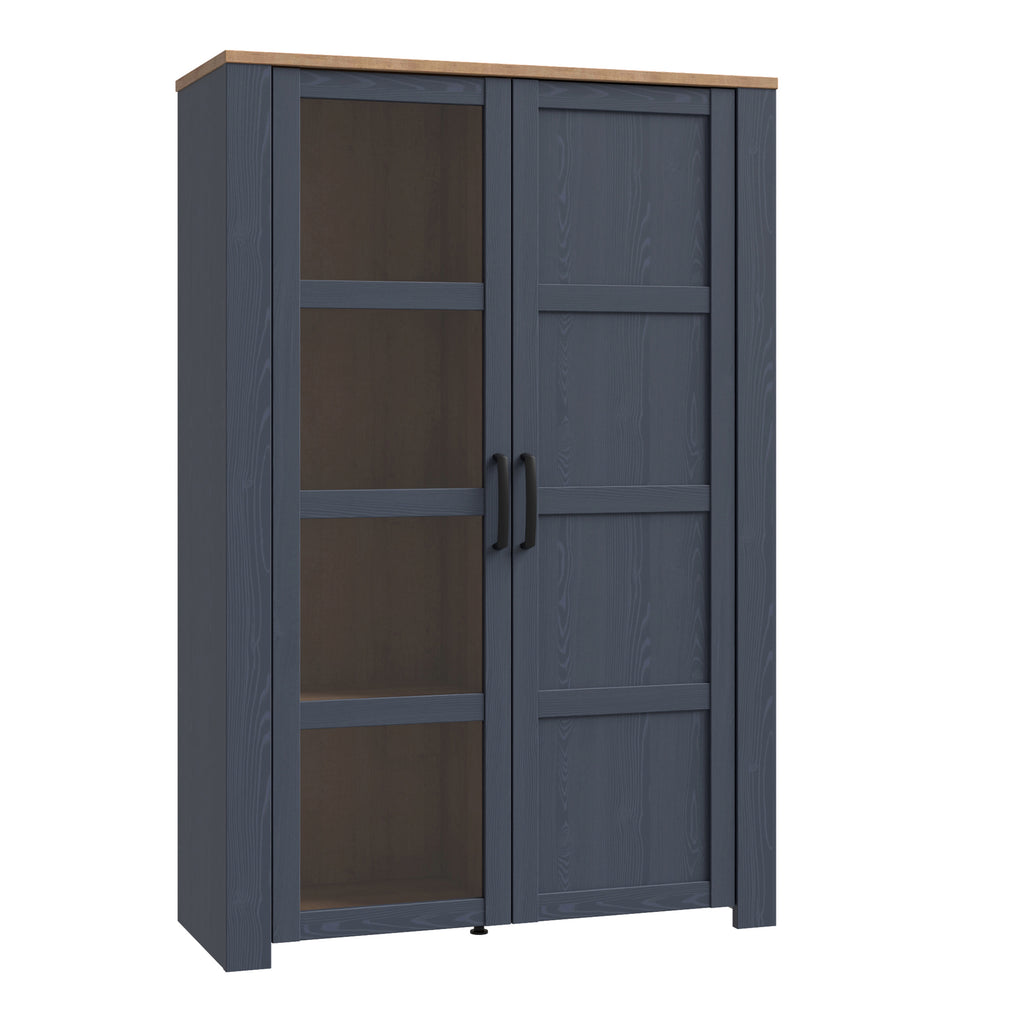Bohol 2 Door Display Cabinet in Riviera Oak/Navy
