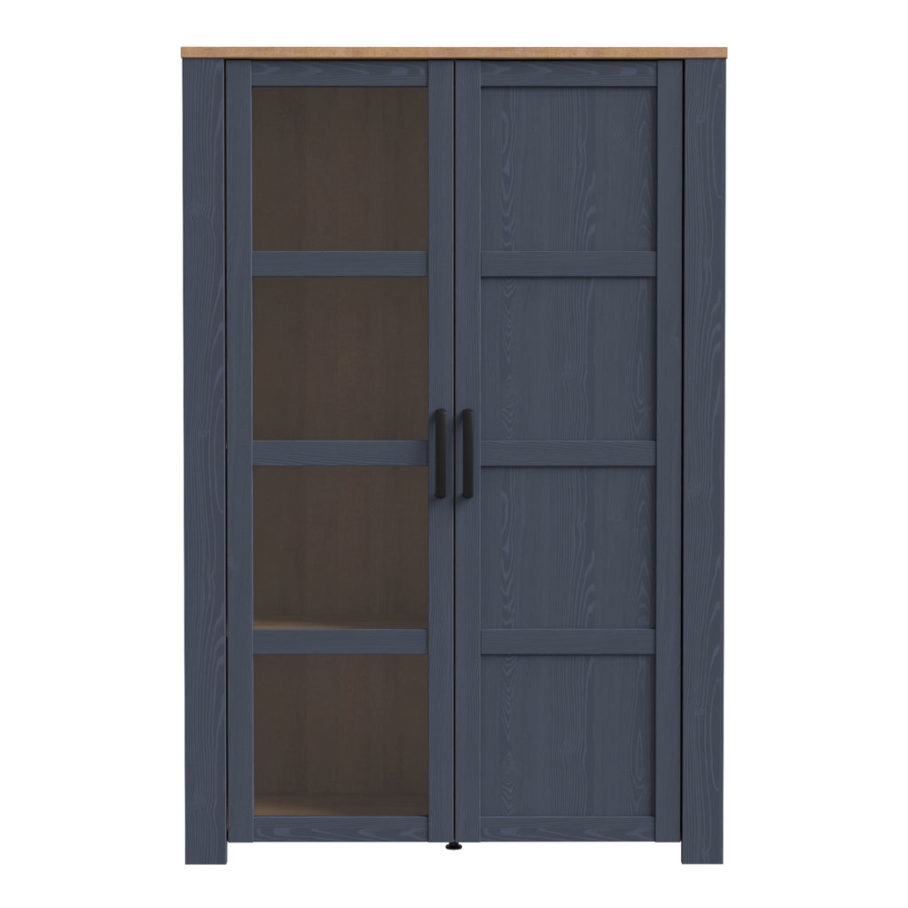 Bohol 2 Door Display Cabinet in Riviera Oak/Navy