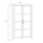 Bohol 2 Door Display Cabinet in Riviera Oak/White