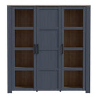 Bohol 3 Door Large Display Cabinet in Riviera Oak/Navy