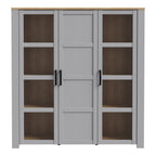 Bohol 3 Door Large Display Cabinet in Riviera Oak/Grey Oak