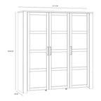 Bohol 3 Door Large Display Cabinet in Riviera Oak/White