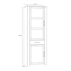 Bohol 2 Door 1 Drawer Narrow Display Cabinet in Riviera Oak/Navy