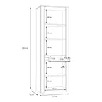 Bohol 2 Door 1 Drawer Narrow Display Cabinet in Riviera Oak/Grey Oak