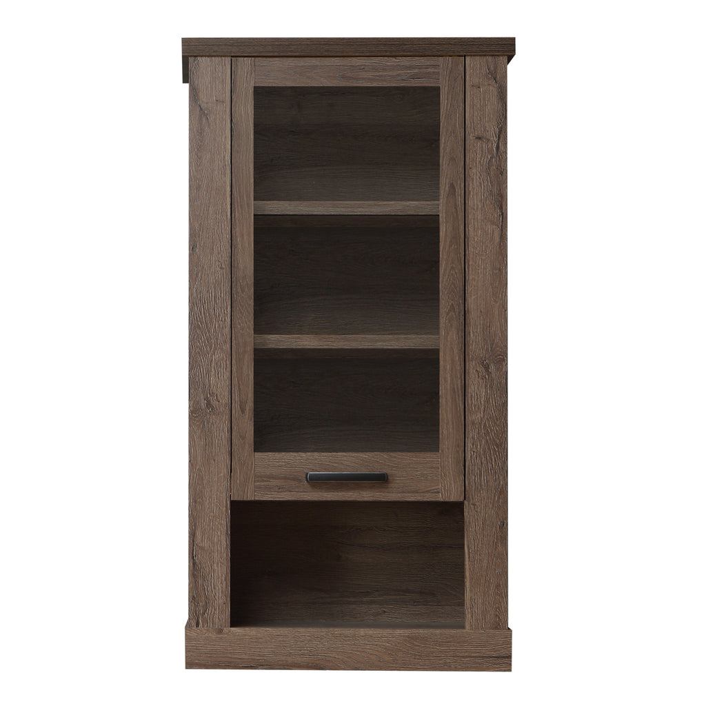 Corona 1 Door  Wall Display Cabinet in Tabak Oak