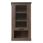 Corona 1 Door  Wall Display Cabinet in Tabak Oak