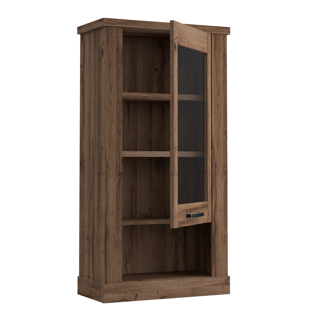 Corona 1 Door  Wall Display Cabinet in Tabak Oak