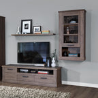 Corona 1 Door  Wall Display Cabinet in Tabak Oak