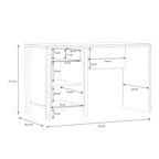 High Rock Desk in Matt Black/Riviera Oak