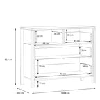 High Rock Chest of 3 Drawers in Matt Black/Riviera Oak