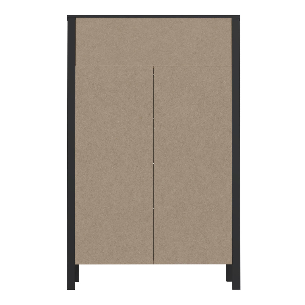 High Rock Chest of 4 Drawers in Matt Black/Riviera Oak