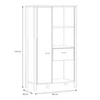 High Rock Wide Shelf Unit in Matt Black/Riviera Oak