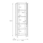 High Rock Wide Display Cabinet in Matt Black/Riviera Oak