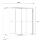 Mauro 2x2 Storage Unit in White High Gloss/White