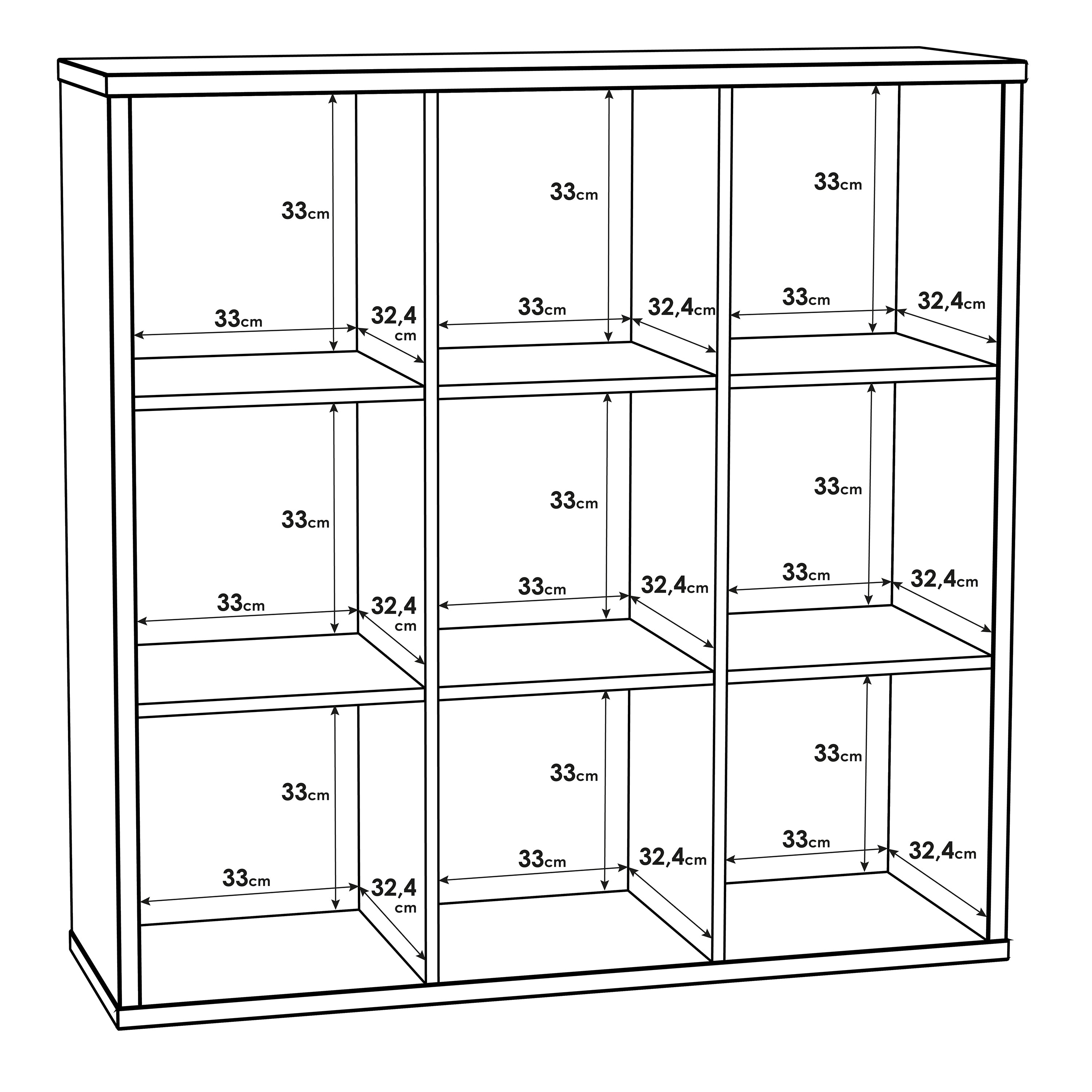 Mauro 3x3 Storage Unit in Sand Oak