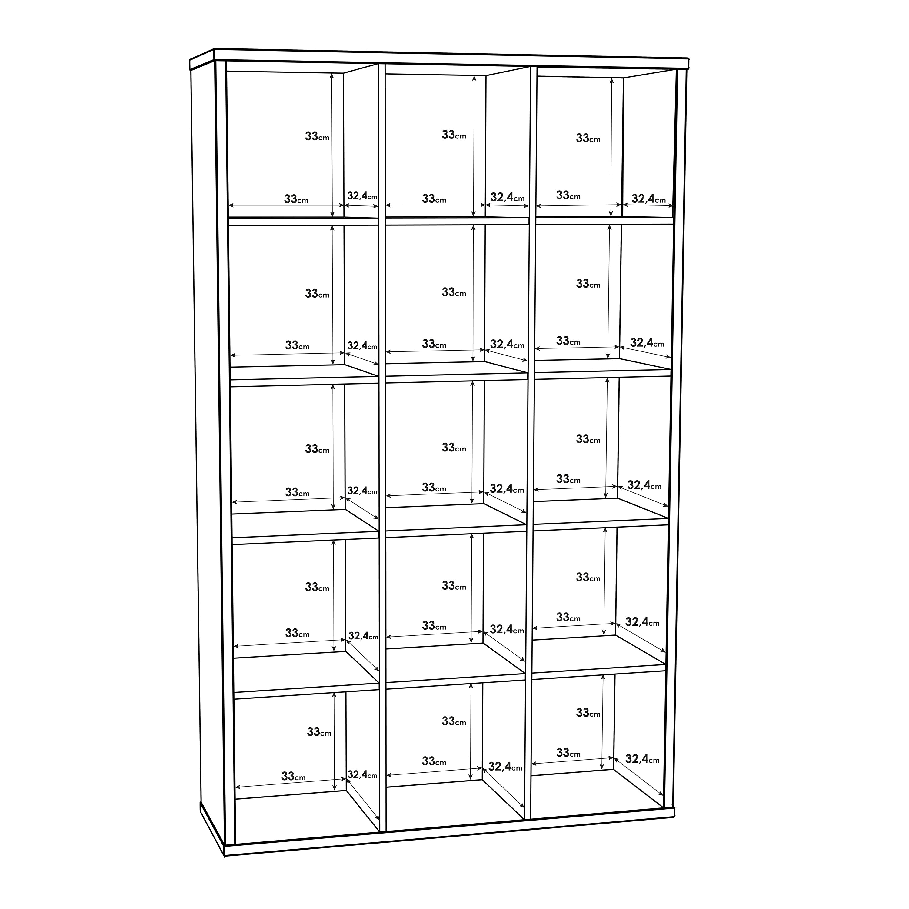 Mauro 3x5 Storage Unit in Matt White