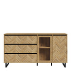 Nikomedes Sideboard in Spica Oak/Matt Black/Bartex Oak