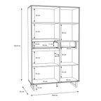Nikomedes Display Cabinet in Spica Oak/Matt Black/Bartex Oak