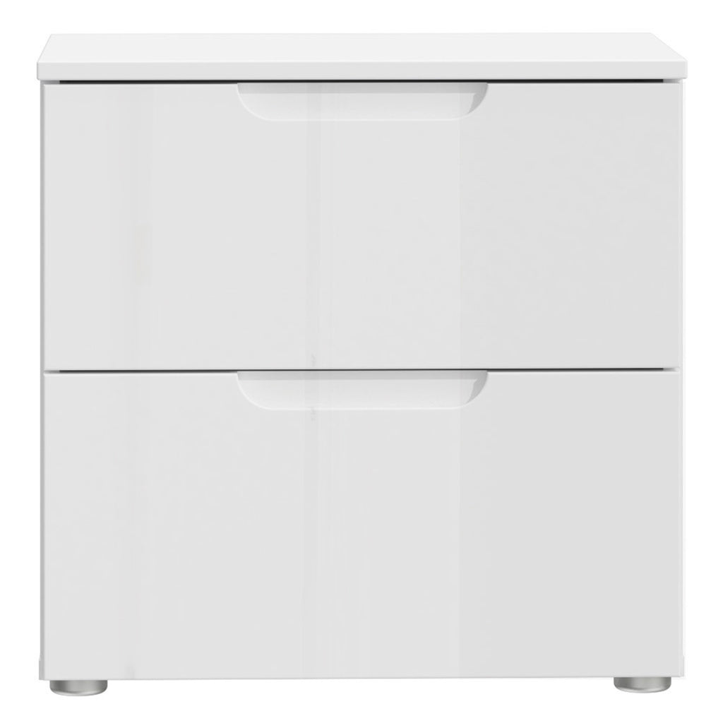 Sienna Bedside in White/White High Gloss