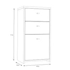 Best Chest Storage Cabinet 2 Drawers 1 Door in Concrete Optic Dark Grey/Old - Wood Vintage