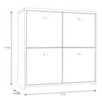 Best Chest Storage Cabinet with 4 Doors in Concrete Optic Dark Grey/Old - Wood Vintage