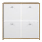 Best Chest Storage Cabinet with 4 Doors in Artisan Oak/White