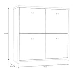 Best Chest Storage Cabinet with 4 Doors in Artisan Oak/White