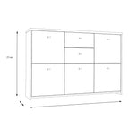 Best Chest Storage Cabinet with 2 Drawers and 5 Doors in Concrete Optic Dark Grey/Old - Wood Vintage