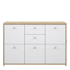 Best Chest Storage Cabinet with 2 Drawers and 5 Doors in Artisan Oak/White