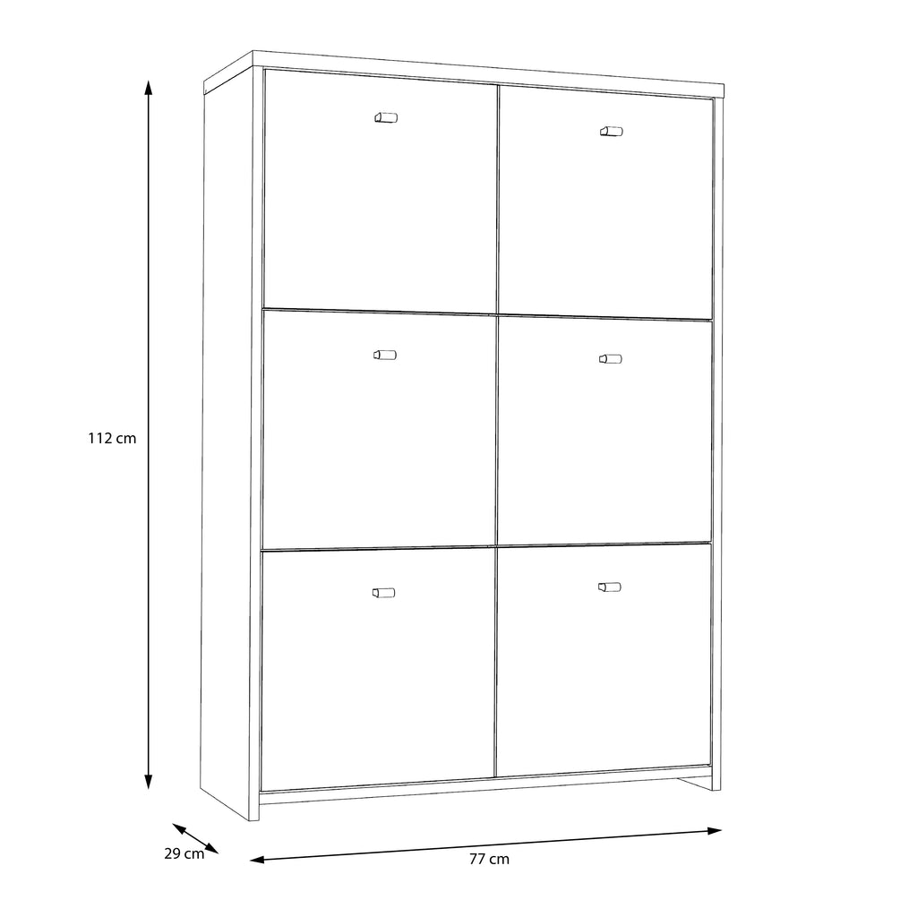 Best Chest Storage Cabinet with 6 Doors in Concrete Optic Dark Grey/Old - Wood Vintage
