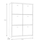 Best Chest Storage Cabinet with 6 Doors in Concrete Optic Dark Grey/Old - Wood Vintage