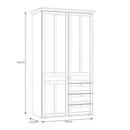 Illoppa 2 Door Wardrobe in Snowy Oak/Oak Nelson