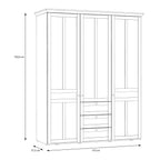 Iloppa 3 Door Wardrobe in Snowy Oak/Oak Nelson