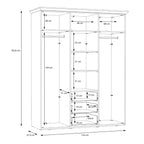 Iloppa 3 Door Wardrobe in Snowy Oak/Oak Nelson