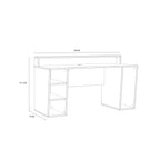 Tezaur Black Gaming Desk with White Trim and Colour Changing LED