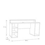 Tezaur Black Gaming Desk 2 Shelves with Colour Changing LED