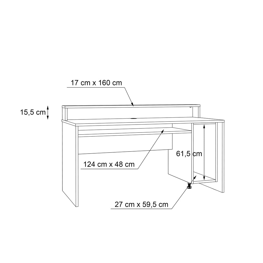 Tezaur Black/Orange Gaming Desk with Colour Changing LED